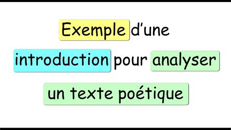 Exemple Dune Introduction Pour Analyser Un Texte Poétique Youtube