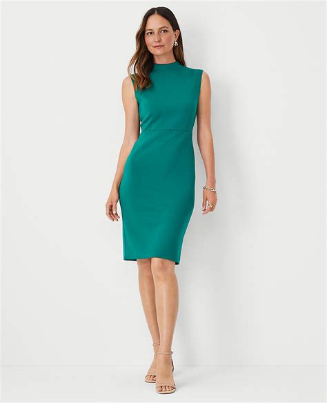 Petite Mock Neck Sheath Dress