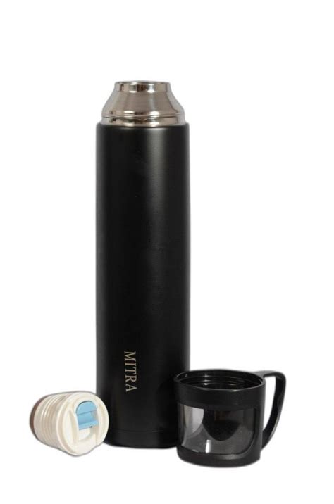 Standard Polished Black Stainless Steel Water Bottle L Screw Type