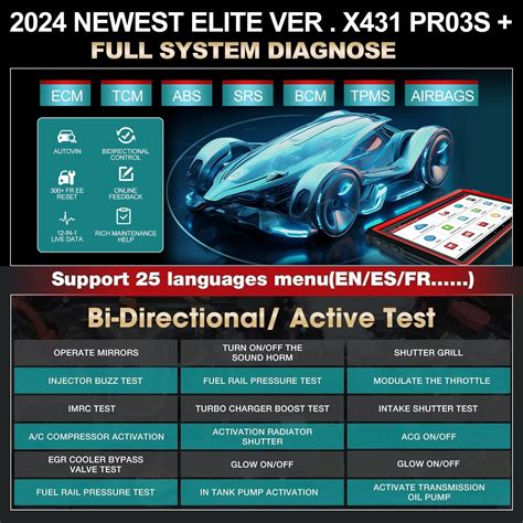 2023 LAUNCH X431 PRO3S Elite Ferramenta de Digitalização Bidirecional