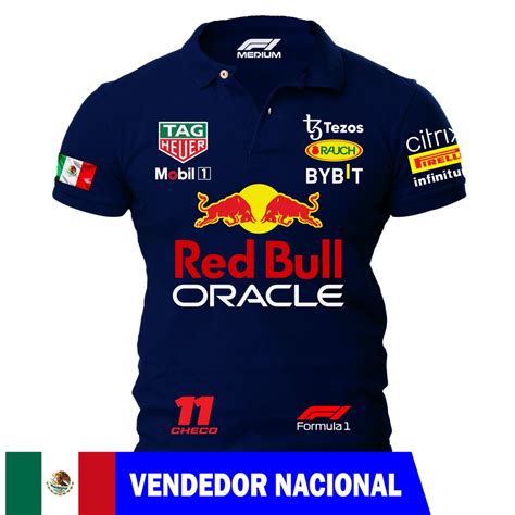 Playera Red Bull Sergio Checo Perez Formula Tipo Polo Marino