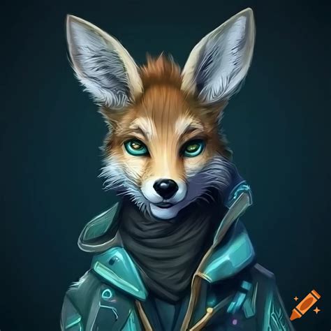 Realistic Fantasy Artwork Of Female Deer Fox Hybrid In A Sci Fi Jacket On Craiyon