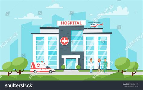 Vector Cartoon Style Illustration Medical Hospital เวกเตอร์สต็อก ปลอด