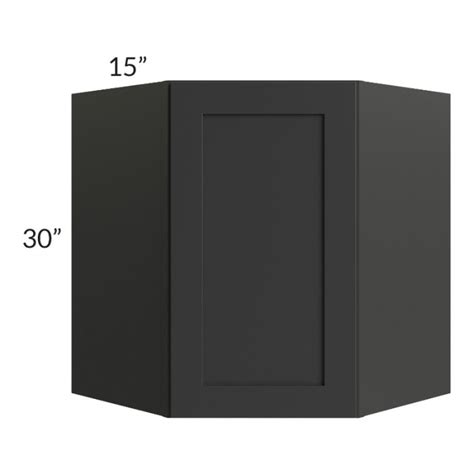 Midtown Black Shaker 27x30 Diagonal Corner Wall Cabinet The RTA Store