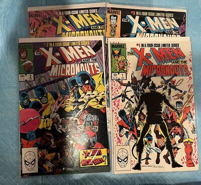 X Men And The Micronauts 1 4 1984 Marvel Comics Complete Set VF NM