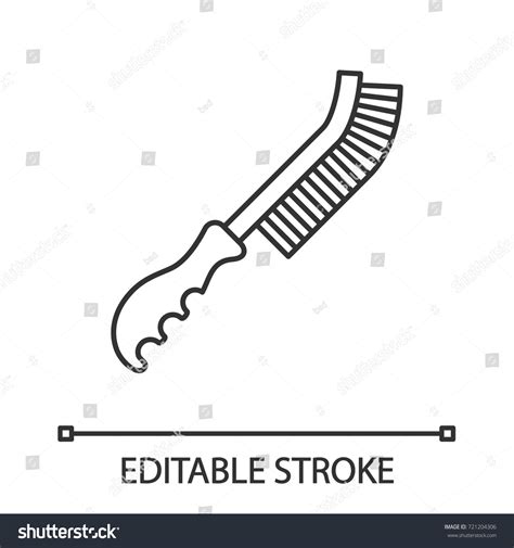 Wire Brush Linear Icon Thin Line Vector De Stock Libre De Regal As