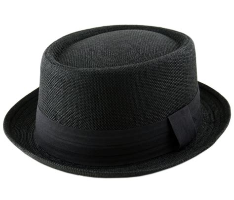 Men S Jute Hessian Pork Pie Hat In Black Taylor Hats