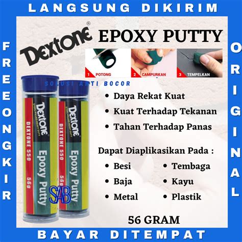 Jual Lem Dextone Epoxy Putty Penutup Bocor Toren Pipa Kitchen Sink