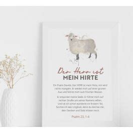 Christliches Poster Bibelvers Der Herr Ist Mein Hirte Wandbild Psalm