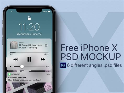 IPhone X Mockup With Six Different Angles Free PSD Freebie Supply