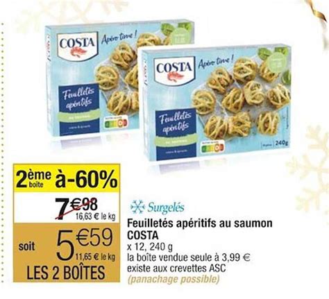 Promo Feuillet S Ap Ritifs Au Saumon Costa Chez Cora Icatalogue Fr