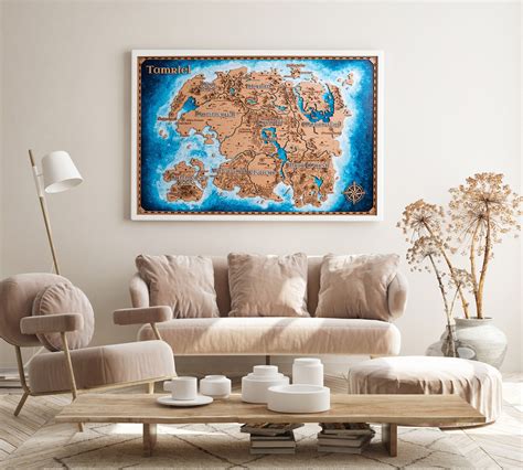 Imperial Realm 3D Wood Map Tamriel Wood Map Gift For Him Tamriel Map