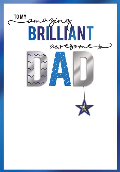 Amazing Brilliant Awesome Dad Embellished Fathers Day Card Love Kates