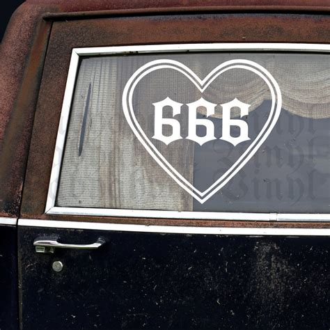 Cute 666 Satanic Heart Vinyl Sticker Decal Goth Alternative Etsy