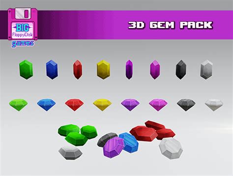 3d Gem Pack 3d Props Unity Asset Store