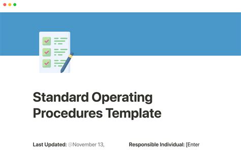 Notion Template Gallery Standard Operating Procedure SOP