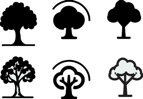 tree icon and tree silhouette vector illustration, 27623546 Vector Art at Vecteezy