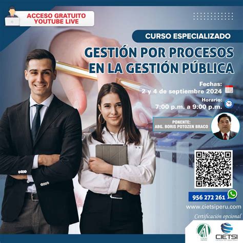 CURSO ESPECIALIZADO GESTIÓN POR PROCESOS EN LA GESTIÓN PÚBLICA 2024