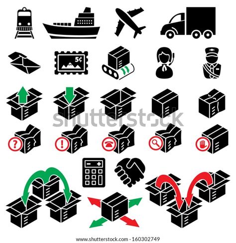 Vector Parcel Delivery Icon Set Stock Vector Royalty Free 160302749