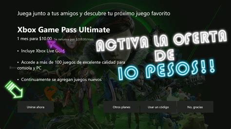 Como Activar La Oferta De Game Pass Ultimate Por Pesos Youtube