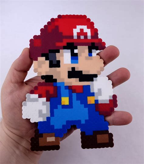 Mario Perler Bead Art Pixel Art Mario Bead Sprite 8 Bit Etsy México