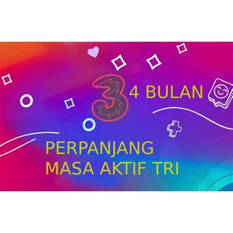 Jual Tambah Masa Aktif Kartu Perdana Tri Three 4 Bulan Shopee Indonesia