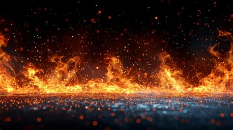 Premium Photo Burning Embers Glow Over Black Background Beautiful