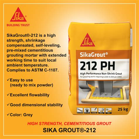 SikaGrout 212 25KG High Strength Shrinkage Compensated Cementitious