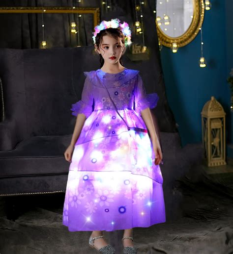 Buy Qoogoo Light Up Mirabel Isabella Dolores Encanto Costume Dress For