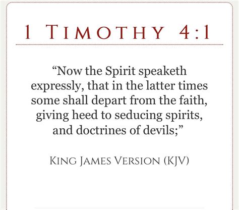 1 Timothy 4 1 Kjv Now The Spirit Speaketh Expressly That In The Latter