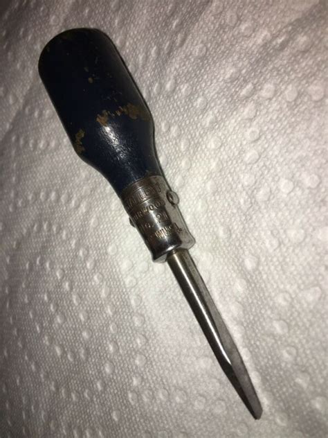 Rare Vintage Stanley Hurwood No 21 Stubby Wood Handle Screwdriver 1