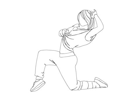 Premium Vector Hip Hop Dancer Single Line Art Drawing Continues Line