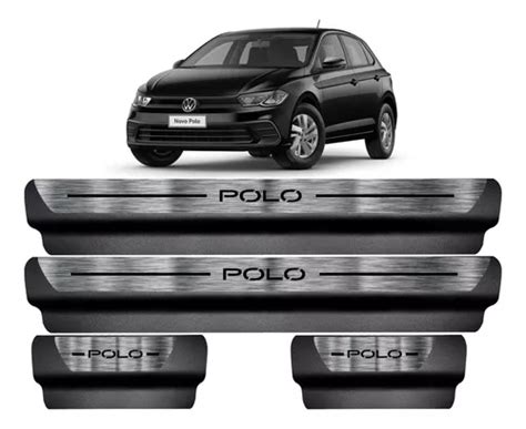 Soleira Aço Inox Premium Vw Polo 2023 Vinil Parcelamento sem juros