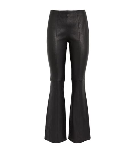 Womens Rag Bone Black Leather Simone Flared Trousers Harrods US