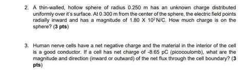 Answered 2 A Thin Walled Hollow Sphere Of Bartleby