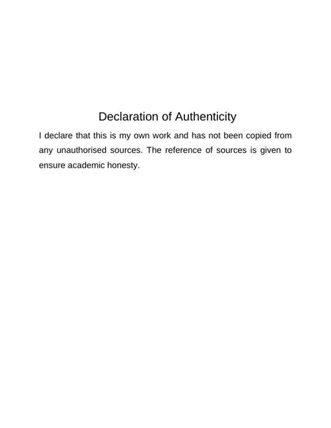 Declaration Of Authenticity Pdf