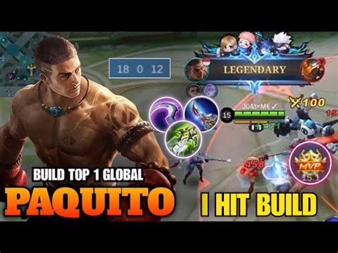 18 KILLS PAQUITO BEST BUILD AND EMBLEM BUILD TOP 1 GLOBAL PAQUITO