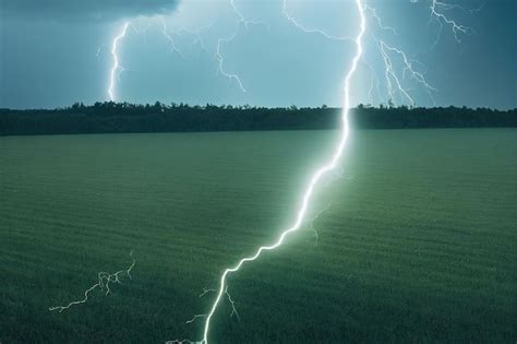 Premium Photo Thunderstorm Supercell With Giant Lightning Natural