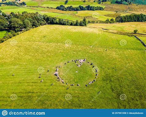 Aerial View of Castlerigg Stone Circle in Lake District, a Region and National Park in Cumbria ...