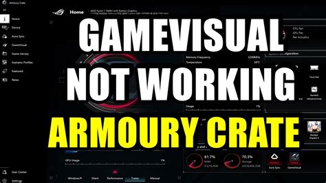 How To Fix GAMEVISUAL Problem In Armoury Crate ASUS ROG TUF 2022