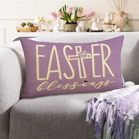 Blessings Lumbar Decorative Throw Pillow Cover Rectangular Religious Easter Ebay