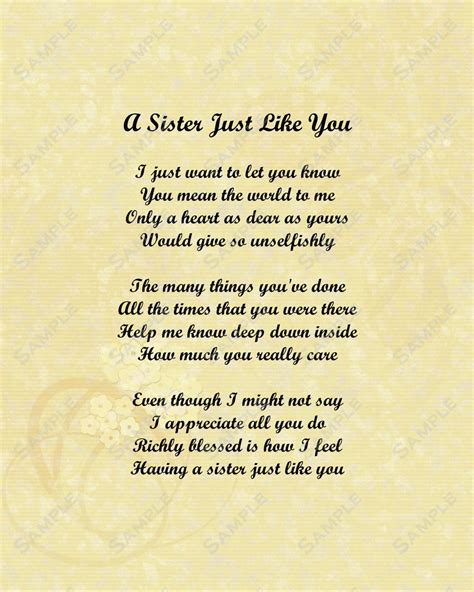 Sister Love Poem 8 X 10 Print In 2021 Big Sister Quotes Little Sister Quotes My Sister Quotes