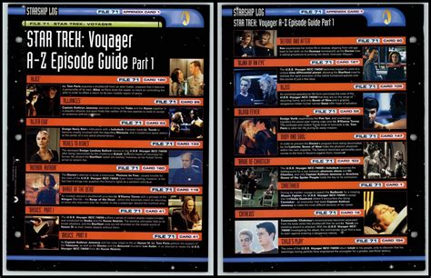 A Z Episode Guide Part 1 Voyager Star Trek Fact File Page