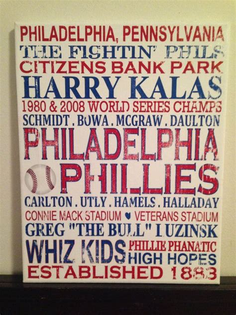 Subway Art Philadelphia Phillies Baseballrustic Looking Canvas