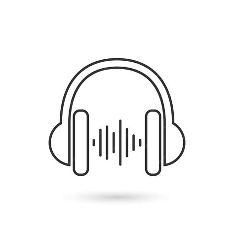 Иконка наушников в плоском стиле Векторная иллюстрация наушников на