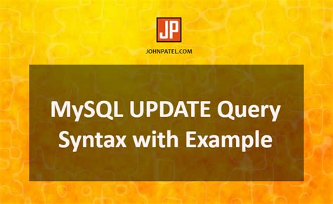 Mysql Update Query Syntax With Example Update Query In Mysql