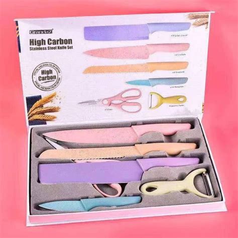 Jual Pisau Set Tempat Magnet Pisau Stainless Pisau Warna Pastel