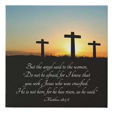 Matthew 28 5 6 Easter Faux Canvas Print In 2020 Canvas