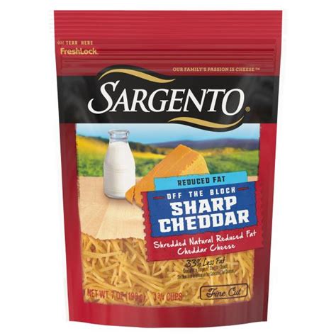 Sargento Off The Block Sargento Shredded Reduced Fat Sharp Natural