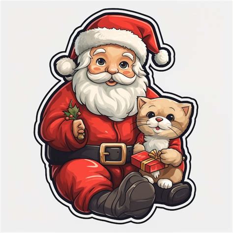 Premium Ai Image Cute Cartoon Of A Santa Claus Holding A T Box